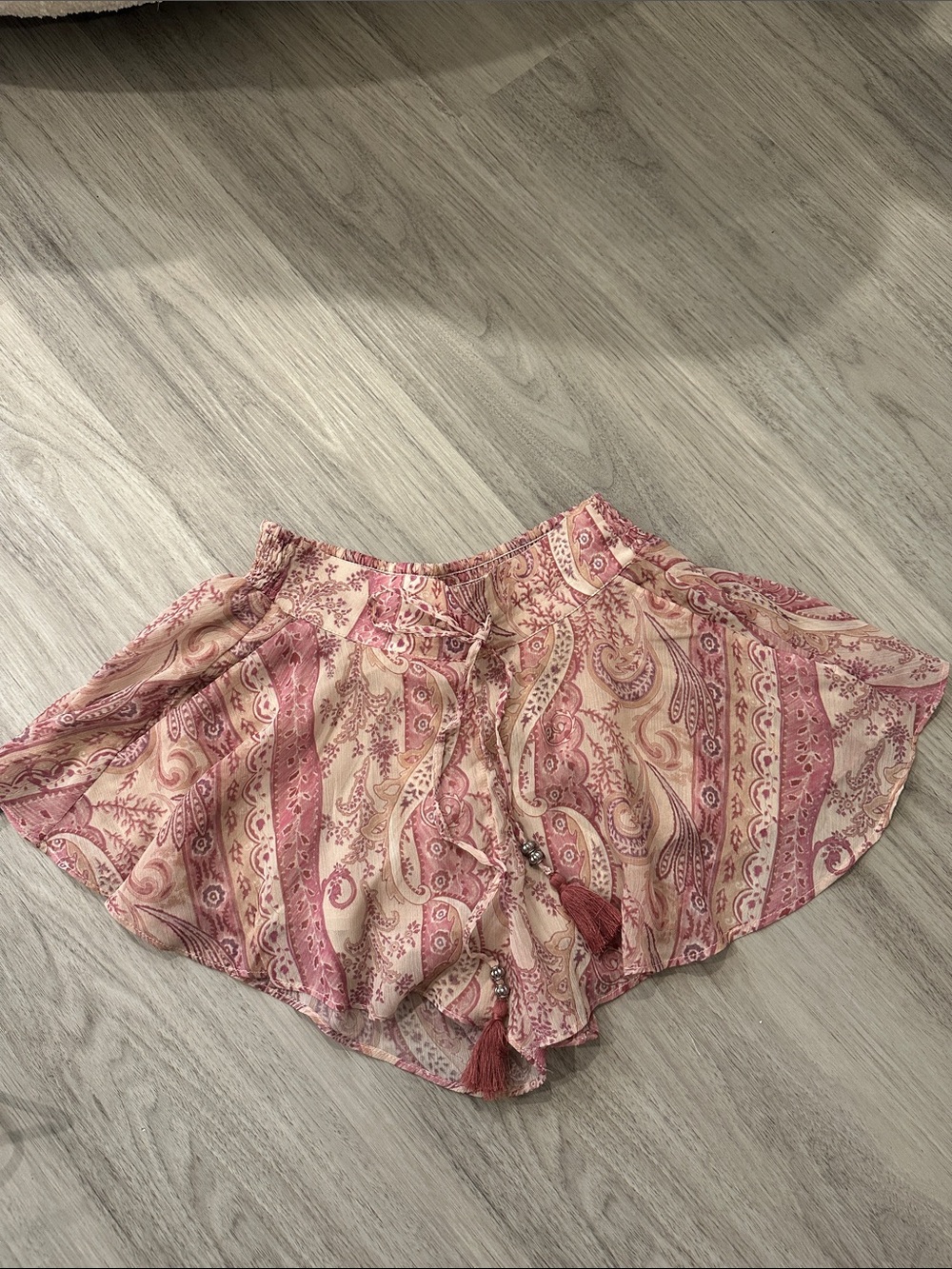 H&M Pink Paisley Drawstring Women's Shorts